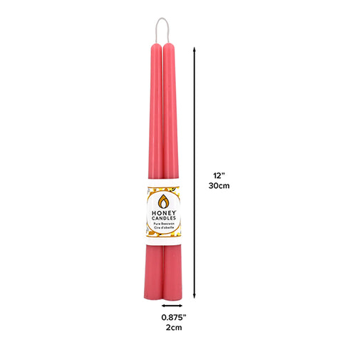 Honey Candle Taper Pair - Paris Pink