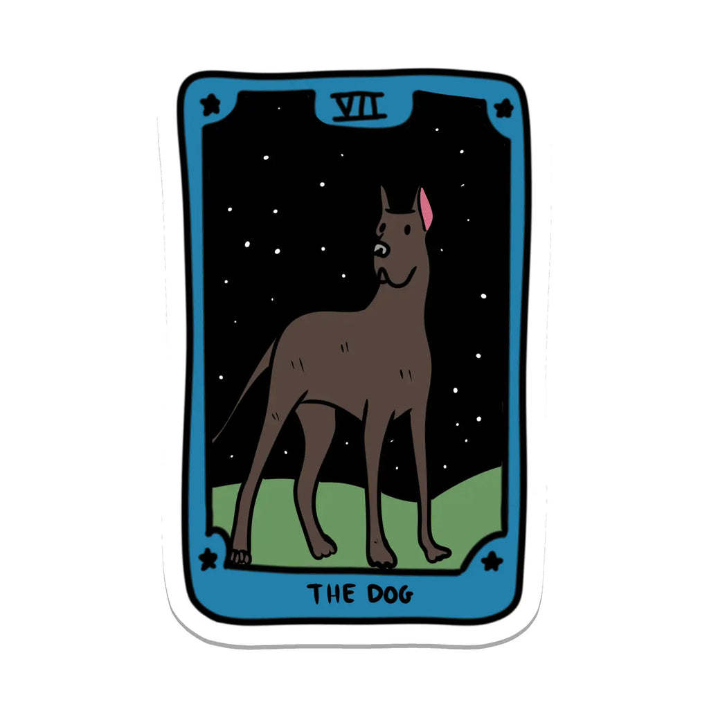 Vinyl Sticker : The Dog Tarot Card