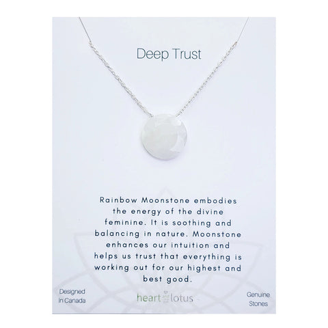 Necklace carded moonstone round sterling silver