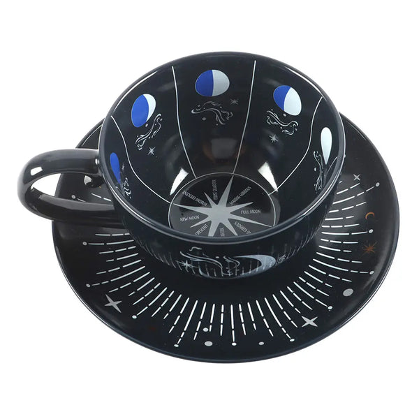 Blue moon Phase Teacup & Saucer
