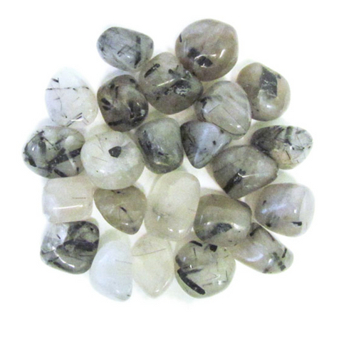 Quartz Tourmalinated tumbled stone (1 stone)