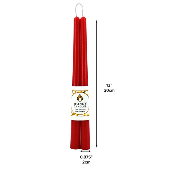 Honey Candles Taper Pair - Red