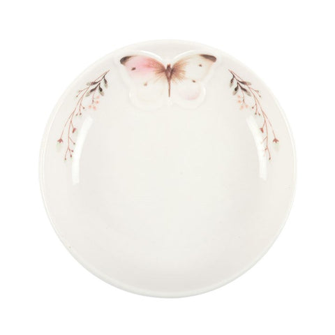 White Butterfly - Ceramic Trinket Dish