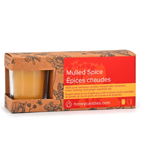 3 Pack of Mulled Spice Beeswax Votive Candles
