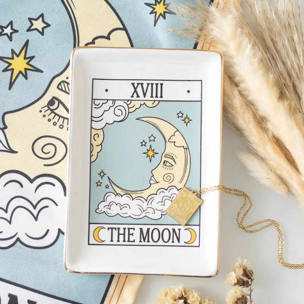 Trinket Dish - The Moon Vintage Tarot Card