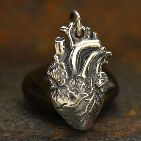 Pendant Anatomical Heart Sterling Silver