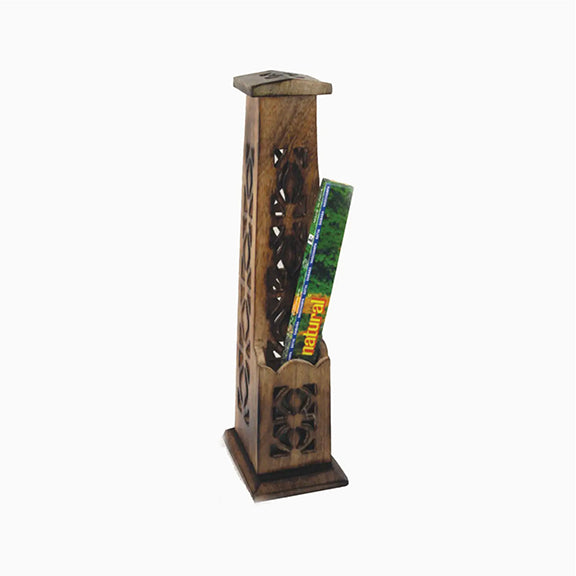 Hand Carved Wooden Incense Burner Tower