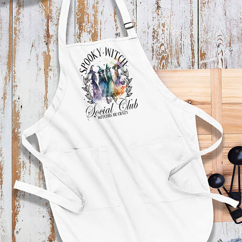 Kitchen Cotton Apron Spooky Witch Club