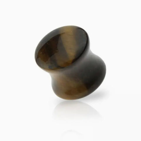 Saddle Plug 8mm Semi Precious Tiger Eye Stone (1  piece)