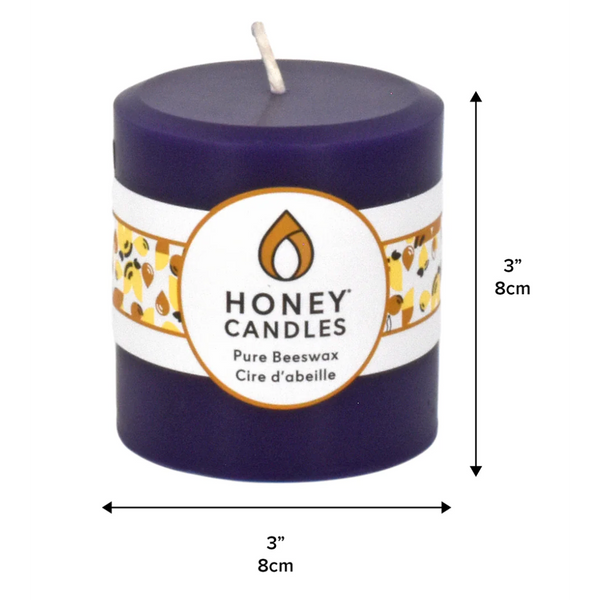 Beeswax Pillar Candle - 3x3 - VIOLET