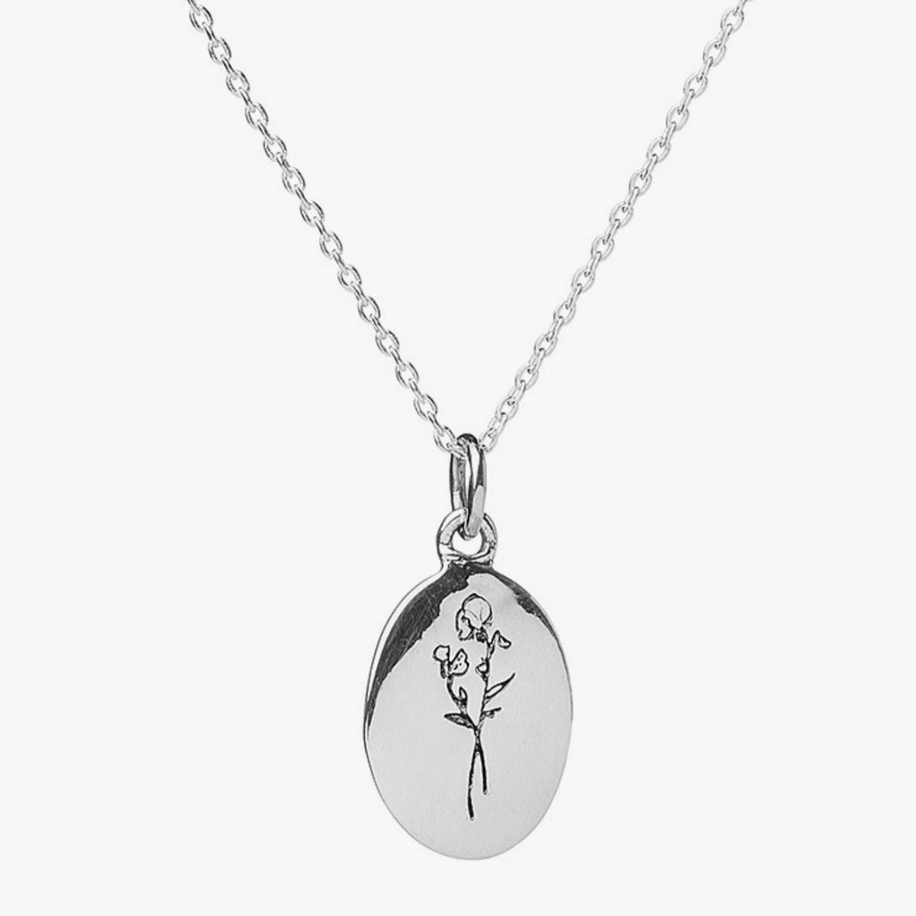 Birth Flower Necklace: September sterling silver