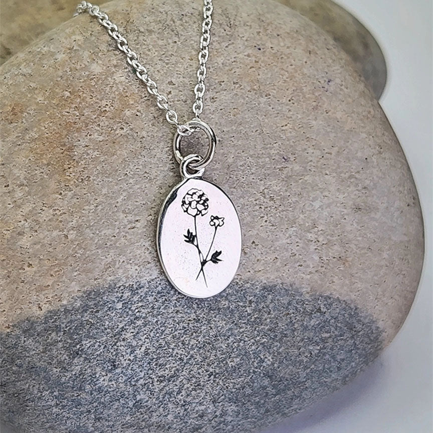 Birth Flower Necklace: February (Violet) sterling silver