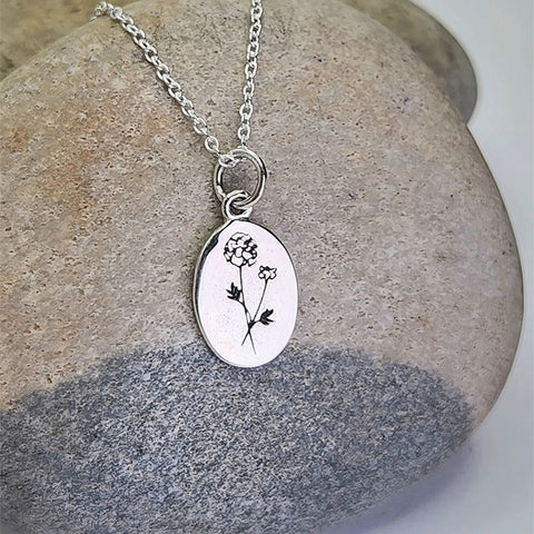 Birth Flower Necklace: February (Violet) sterling silver