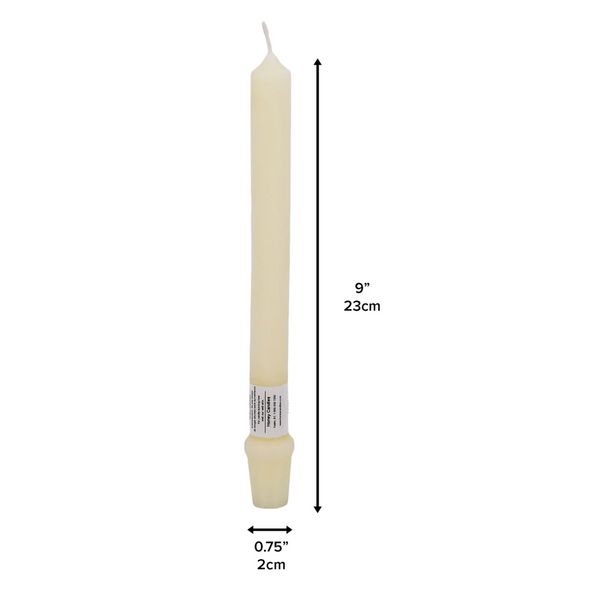 9 Inch Beeswax Base Candlesticks - PEARL