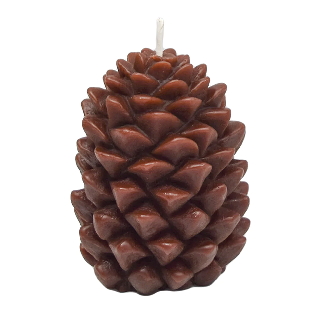 Beeswax candle ponderosa pine cone - BROWN