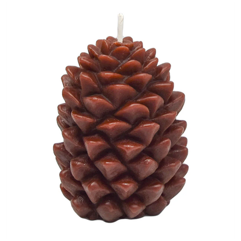 Beeswax candle ponderosa pine cone - BROWN