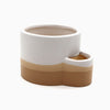 Ceramic Burner w/ Match Slot - White & Brown