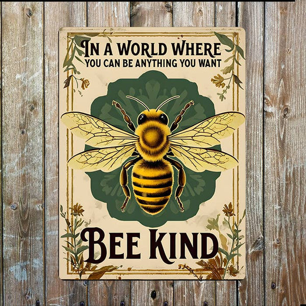 Metal Sign: Bee Kind