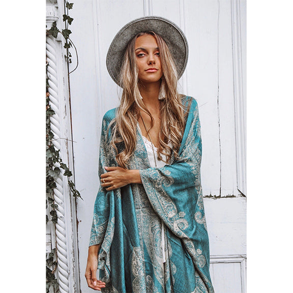 Swan Song Kimono Aquamarine