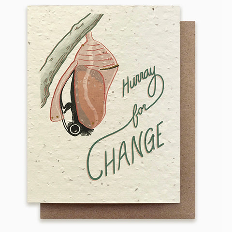 Plantable Wildflower Seed Greeting Card: Hurray For Change Butterfly