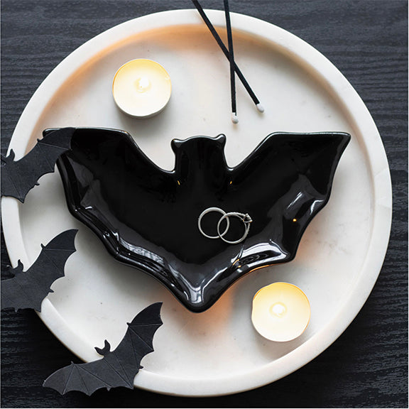 Gothic Black Bat Trinket Dish