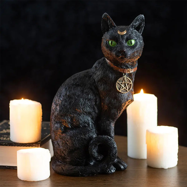 Statue Gothic Sitting Black Cat