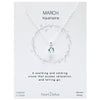 Birthstone necklace claw setting MARCH sterling silver