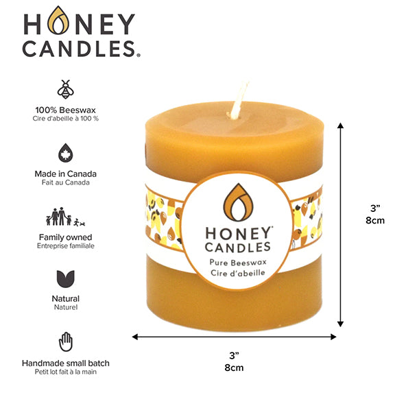 Beeswax Pillar Candle 3x3