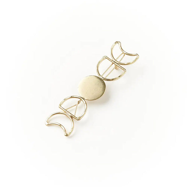 Moon Phase Barrette - Gold