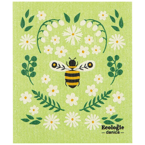 Swedish Dishcloth: Bee Garden