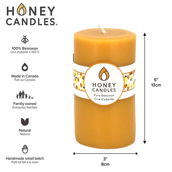 Beeswax Pillar Candle 5x3