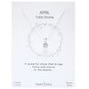 Birthstone necklace claw setting APRIL sterling silver