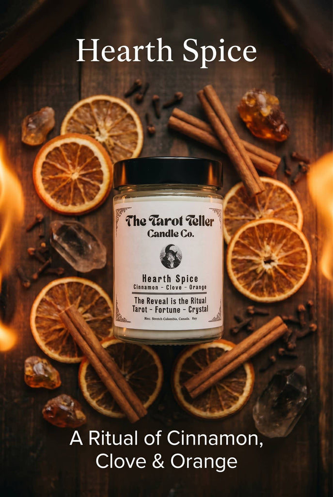 Tarot Reveal Candle: Hearth Spice-Bergamot, Clove & Cinnamon