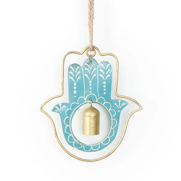 Henna Treasure Hamsa Wind Spinner Bell Chime