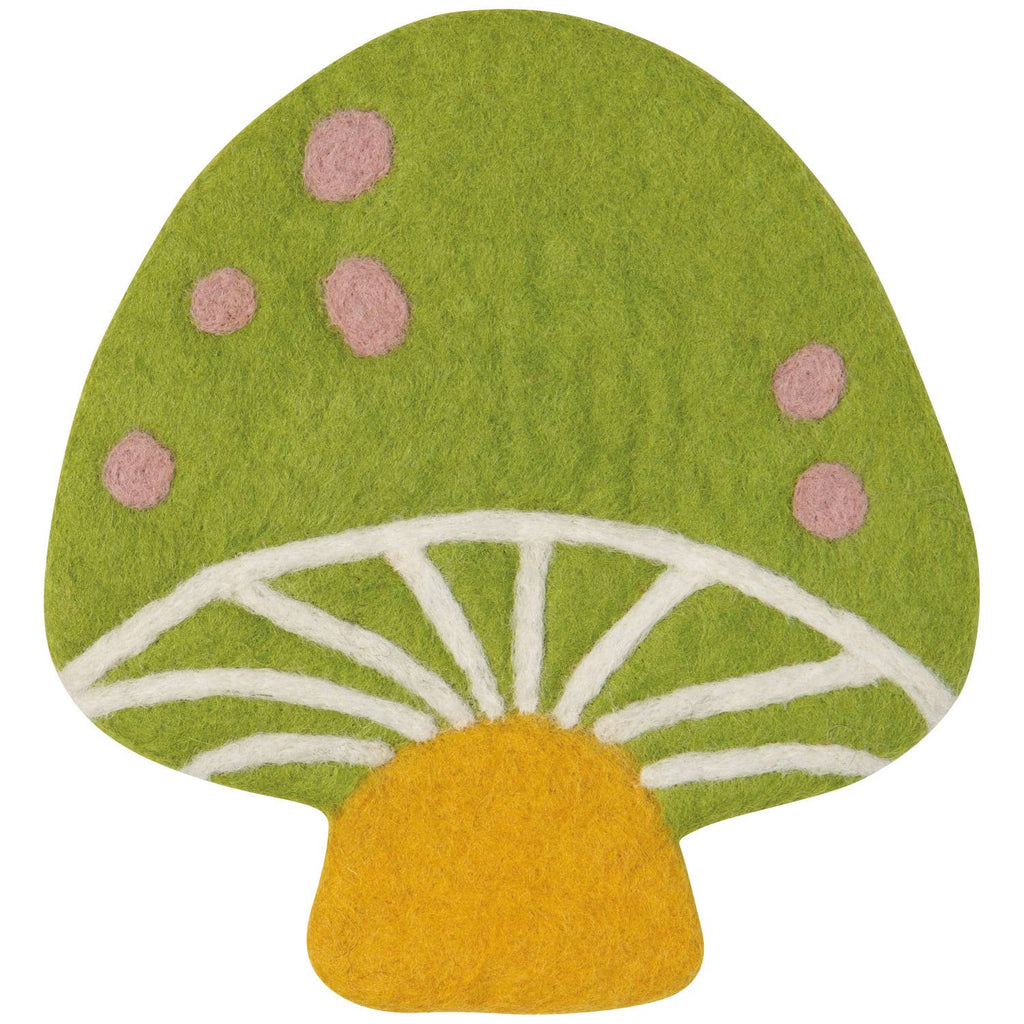 Jubilee Mushroom Gems Felt Wool Trivet
