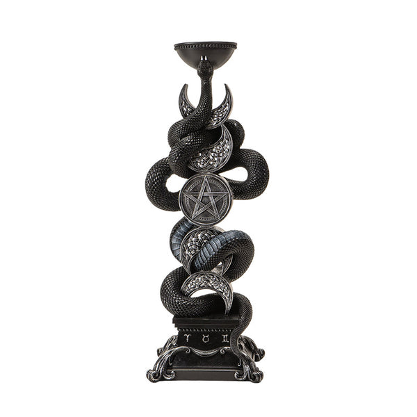 Candleholder Triple Moon W/Snake