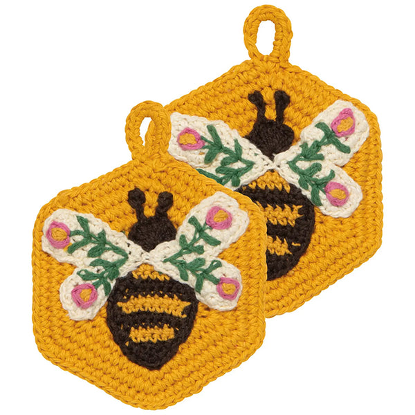 Crochet Sponges Set of 2 - Bee Garden