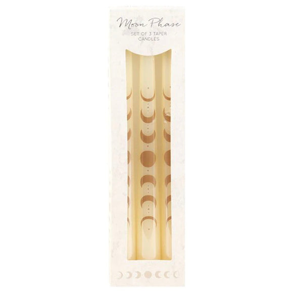 Taper Candles: Moon Phases White