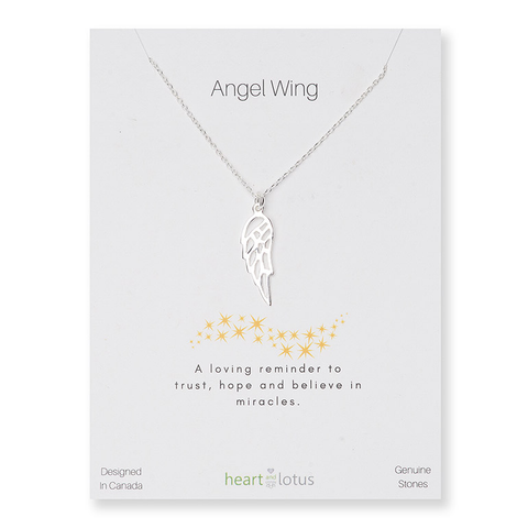 Necklace carded wing sterling silver