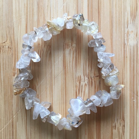 Bracelet chip rutile quartz