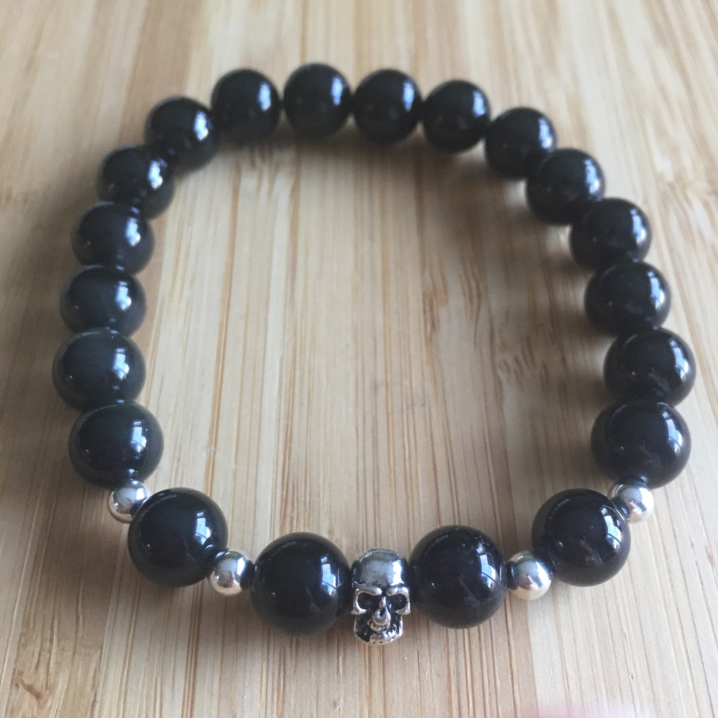 Bracelet skull sheen obsidian