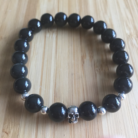 Bracelet skull sheen obsidian