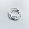 Ring set of three attached sterling silver