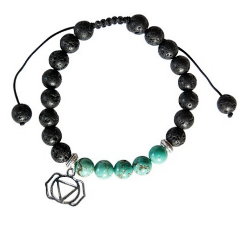 Chakra bracelet howlite & lava throat