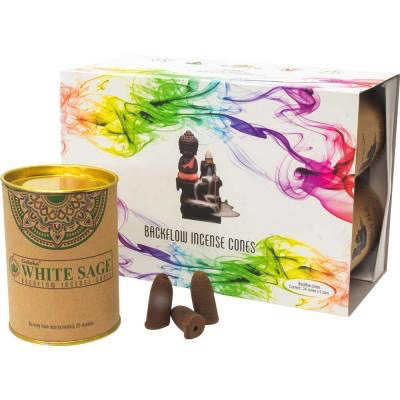 Incense backflow Goloka White sage 24 cones