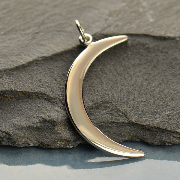 Pendant moon crescent sterling silver