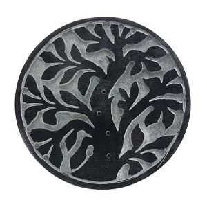 Incense Holder Round Black Tree