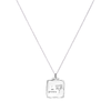 Necklace ‘I am Grateful’ Lotus Square Sterling Silver