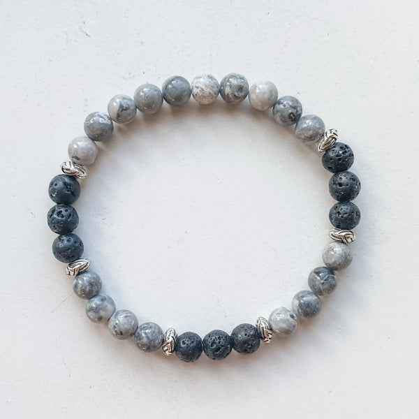 Gemini 6mm astrology bracelet - Picasso Jasper