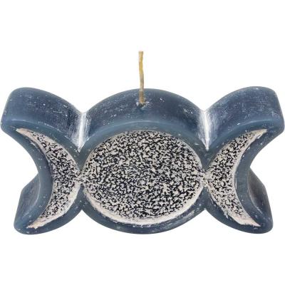 Candle Sacred Symbol - Triple Moon Grey